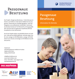 Passgenaue Besetzung - bei der Handwerkskammer Heilbronn