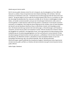 H&auml;nde weg vom Service public - Stefan Engler, St&auml;nderat GR