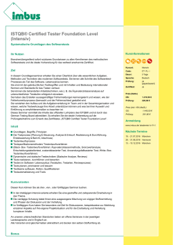 ISTQB&reg; Certified Tester Foundation Level (Intensiv)