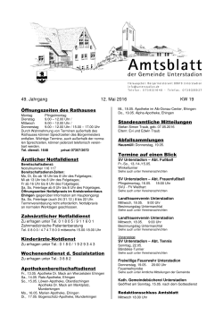 Amtsblatt kw19 - Gemeinde Unterstadion