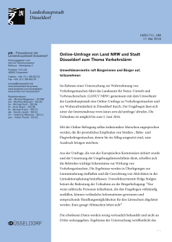 Online-Umfrage von Land NRW und Stadt Düsseldorf zum Thema