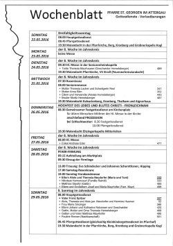 Aktuelle Gottesdienste und Verlautbarungen