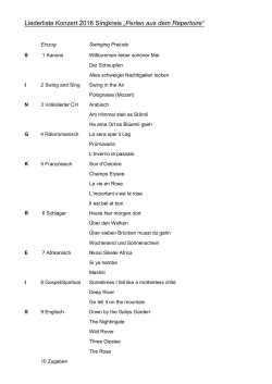 Liederliste Konzert 2016 Singkreis „Perlen aus dem Repertoire“