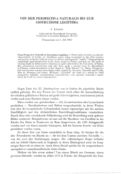 VON DER PERSPECTIVA NATURALlS BIS ZUR COSTR UZIONE