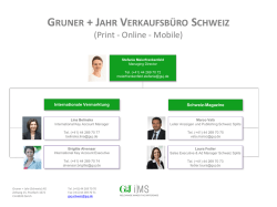 Gruner + Jahr Verkaufsb&uuml;ro Schweiz (Print - Online