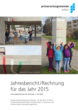 Jahresbericht / Rechnung f&uuml;r das Jahr 2015