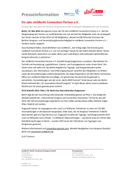 Ein Jahr visitBerlin Convention Partner eV