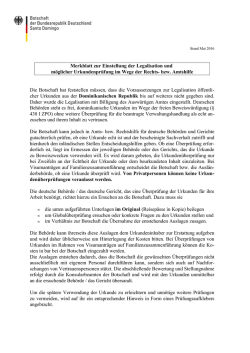 Dominikanische Republik, Merkblatt der Botschaft