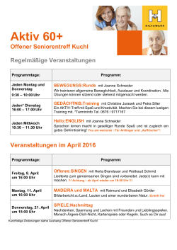 Programm OST Kuchl April-Mai 2016