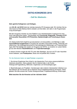 Hinweise zur Einreichung von Abstracts - Deutscher STI