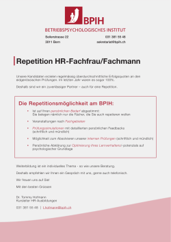 Repetitionsangebot HRF-Prüfungen 2016