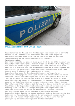 Polizeibericht vom 20.05.2016