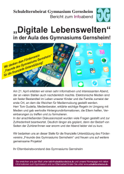 Digitale Lebenswelten - Schulelternbeirat Gymnasium Gernsheim