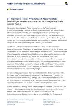 Get- Together im ecoplus Wirtschaftspark Wiener Neustadt