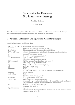 Stochastische Prozesse Stoffzusammenfassung