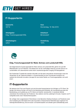 IT-Supporter/in - ETH get hired