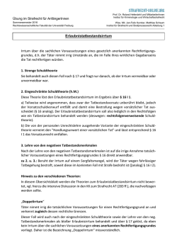 Erlaubnistatbestandsirrtum - von Strafrecht
