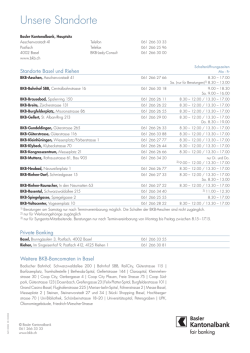 Unsere Standorte - Basler Kantonalbank