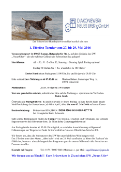 1. Uferfest-Turnier vom 27. bis 29. Mai 2016 - Agility-Nord