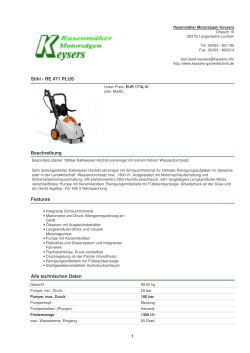 Stihl - RE 471 PLUS Beschreibung Features Alle technischen Daten 1