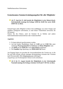 Gemeinsames Sommertrainingsangebot für alle Mitglieder
