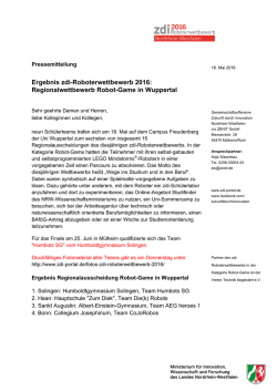 Ergebnis zdi-Roboterwettbewerb 2016