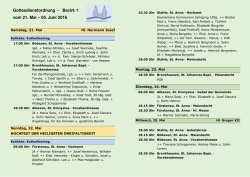 Gottesdienstordnung - Bezirk 1 vom 21. Mai &ndash; 05. Juni 2016