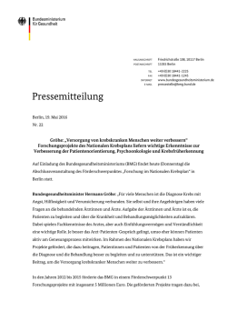Pressemitteilung - Bundesministerium für Gesundheit