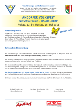 Ausstellerbrief 2016 - und Volksfestverein Andorf