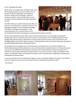 11.05.2016 Die 10. Annaberger Klimatage