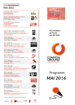 Hier finden Sie das Programm des COMMON GROUND