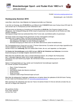 Hockeycamp Sommer 2016