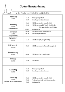 Gottesdienste und Gemeindeinformationen f&uuml;r - Herz-Jesu