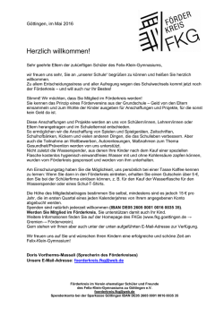 Herzlich willkommen! - Felix-Klein