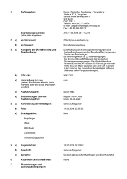 1. Auftraggeber: Name: Deutscher Bundestag,