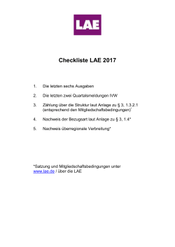 Checkliste LAE 2017