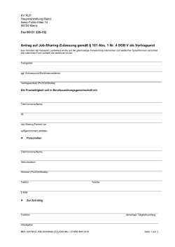 Antrag Job-Sharing - Kassenärztliche Vereinigung Rheinland