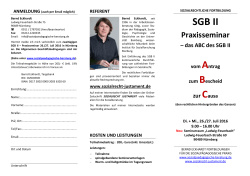 SGB II Praxisseminar – das ABC des SGB II