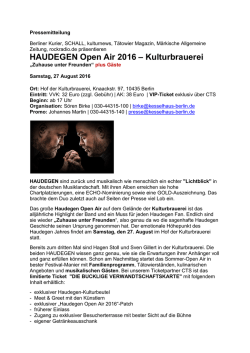 HAUDEGEN Open Air 2016 &ndash; Kulturbrauerei