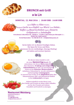 Sponsoring Brunch 22. Mai 2016