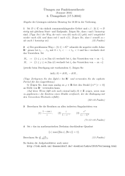 Ubungen zur Funktionentheorie 6. ¨Ubungsblatt (17.5