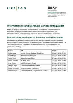Informationen und Beratung Landschaftsqualit&auml;t