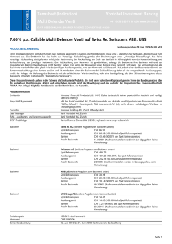 Termsheet (Indication) Vontobel Investment Banking Multi Defender