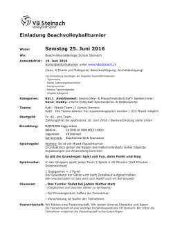 Infos Beachturnier 2016