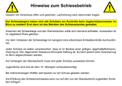 Hinweise zum Schiessbetrieb