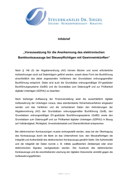 Infobrief &bdquo;Voraussetzung f&uuml;r die Anerkennung des elektronischen