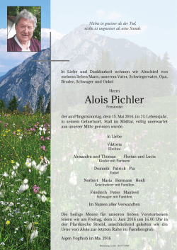 Alois Pichler - Bestattung Lesiak