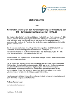 Stellungnahme - Deutsche Gesellschaft der Hörgeschädigten