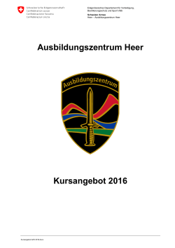 Ausbildungszentrum Heer Kursangebot 2016