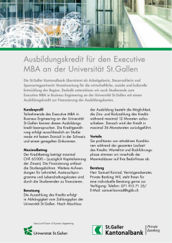 EMBE-Ausbildungskredit - Universität St.Gallen